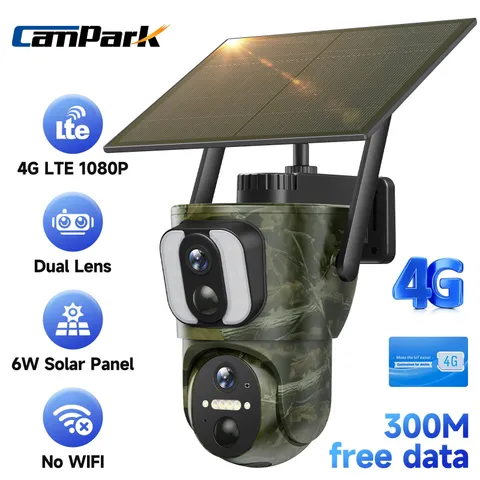 Trail Camera 4G Dual Lens Cellular Live View Hunting 6W Solar 15000mAh