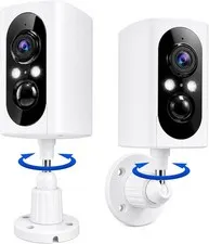 2K Security Cameras Wireless Outdoor, 355° Pan Rotate, Battery Powered