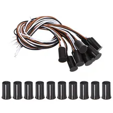 Magnetic Reed Switch 10 Pack, Wired Recessed Door/Window Alarm Sensors Brown