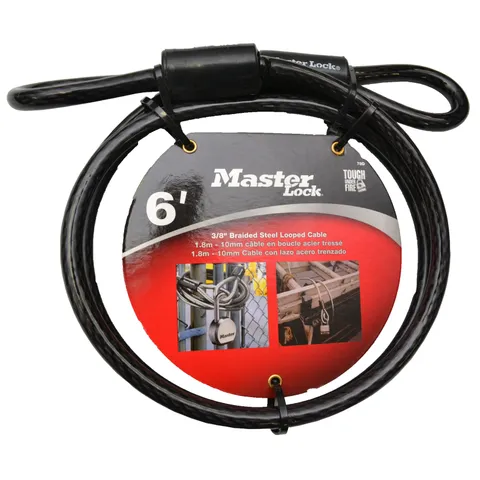 Master Lock 1.8m x 10mm Loop Ended Braided Steel Cable