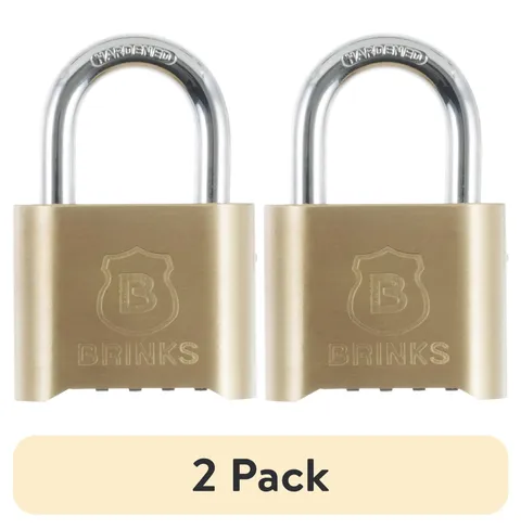 2 pack Solid Brass 50mm Resettable Combination Padlock W/ 1in Shackle