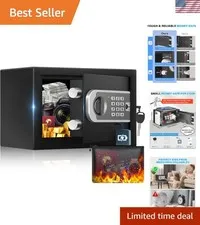 Small Safe Box, 0.3 Cuft Home Safe with Fireproof Waterproof Bag for College ...