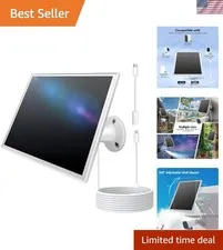 Weather-Resistant Solar Panel for Security Cameras - USB-C & Micro USB Support