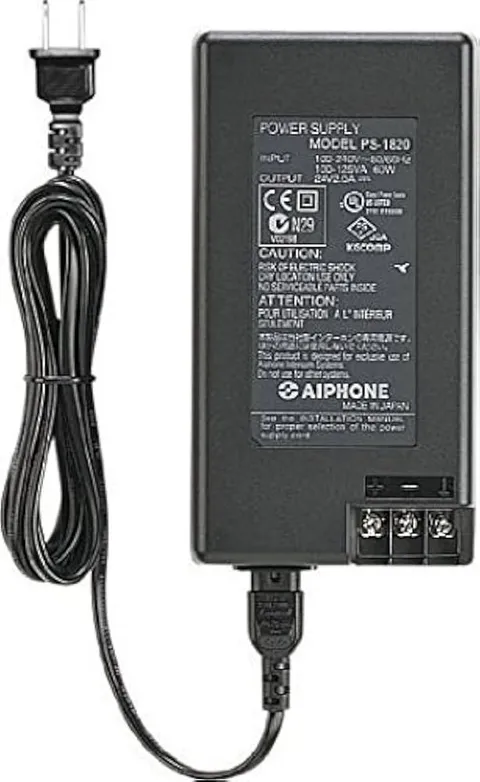 AiPhone PS-1820UL 18V 2.0 A Power Supply Adapter