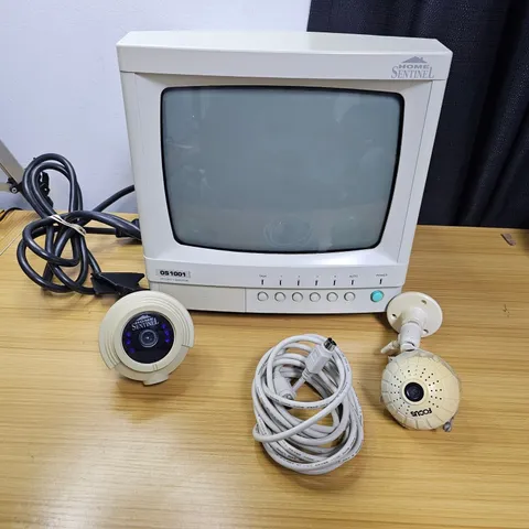 Home Sentenial Security System Crt Monitor OS1001 Black and White TV Cameras