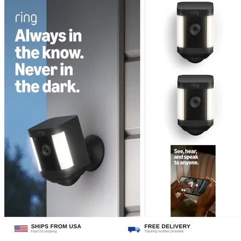 Ring Spotlight Cam Plus, Battery, Home or business security with HD video, Tw...