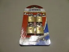 Brinks 161-20471 Keyed Pad Lock TSA Approved Solid Brass Body, 4pk BRAND NEW!