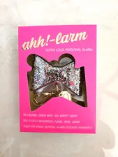 Ahh!-larm Glitter Bow  Keychain  115 Decibel With Safety Alarm Light- Super Loud