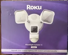 Roku Smart Home Floodlight Camera SE Wi-Fi Connected, Wired Surveillance Camera