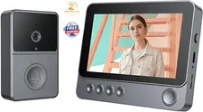 Wireless Battery Doorbell with 4.3" Screen - No WiFi Needed, Easy Install