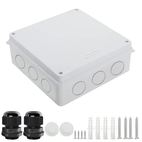 LeMotech Junction Box, Electrical Box IP65 Water 7.9"x 3.1", White 