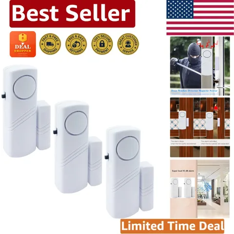 Compact Wireless Door Window Alarm with 90DB Sound – Easy Installation 3 Pack