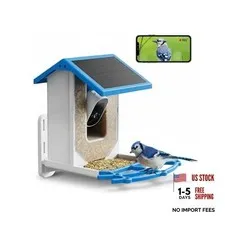 Smart Bird Feeder with Camera AI Solar WiFi Wireless Outdoor Camera with HD