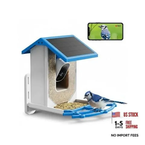 Smart Bird Feeder with Camera AI Solar WiFi Wireless Outdoor Camera with HD