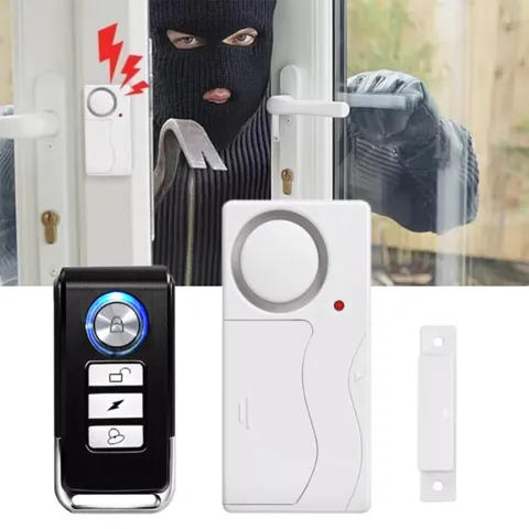 Door Window Wireless Alarm Magnetic Sensor Anti-Theft Burglar W/ Remote Control