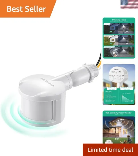 Motion Sensor, 180-Degree Replacement Motion Detector for Security Floodlight...