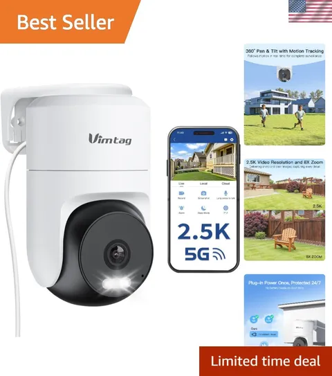 2.5K HD Outdoor Camera with Color Night Vision & Smart Motion Tracking Features