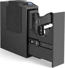 Biometric Slider Handgun Gun Safe Nightstand Desk Bed Side,Truck Auto Sliding