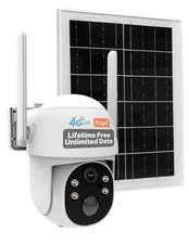 4G Cellular Solar Security Camera,No WiFi Needed,Lifetime Free Data