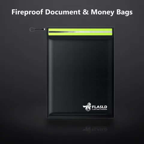 Fireproof Document & Money Bags, Large Fireproof & Water Resistant Bag, Firep...