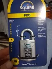 Squire Vulcan Long Shackle Combi Padlock 40mm Master lock