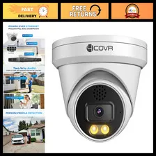 4K PoE Dome Security Camera with Spotlight, Color Night Vision, Motion Detection