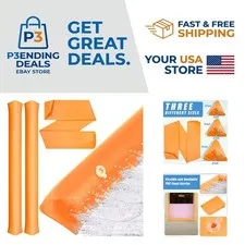 Flexible 2-Pack PVC Inflatable Water Barriers - 6ft Home Flood Protection