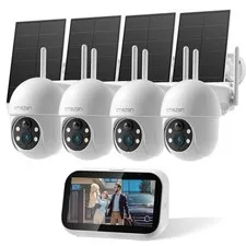 4MP Solar Wireless Home Outdoor Security Camera IP System WIFI NVR Monitor Kit