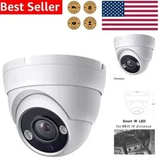 5MP CCTV Dome Camera 2.8mm Lens 100° FOV 65ft IR Night Vision Indoor Outdoor