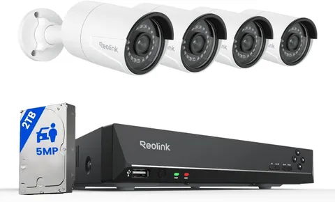 REOLINK 8CH 5MP Security Camera System, 4Pcs Wired Poe Cameras for Home Security