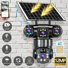 Solar Battery Powered Wireless WiFi Home Security Camera System Outdoor Pan/Tilt