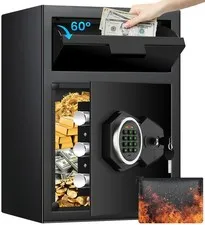 2.6 Cub Drop Safe for Business, Quick Place Safe with Drop Slot, Digital Back...
