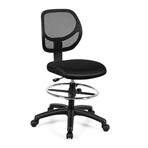 DORTALA Silla de dibujo de malla, silla de escritorio St&ing con anillo 