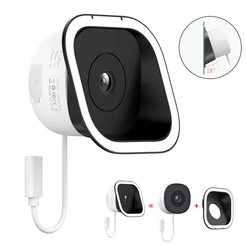 Window Home Security Camera WiFi 2.4/5GHz 3MP 2K Full Color Night Vision+stand