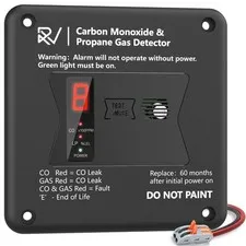 R503 RV Propane Gas Detector 12V DC Flush Mount Black for Motorhome Travel