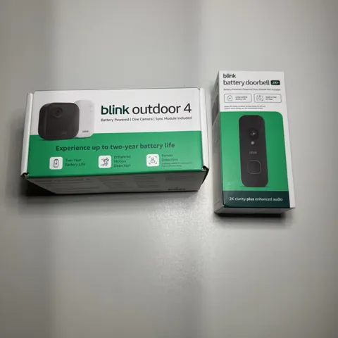 Blink Video Doorbell  4th Gen Outdoor 1 Camera System with Sync Module 2 New!