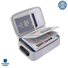 Small Fireproof Safe Bag with Lock - Compact Water-Resistant Organizer for Ca...