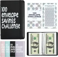 100 Days Money Saving Challenge Coin Envelope Budget Storage Book Save $10,000