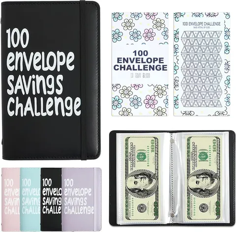 100 Days Money Saving Challenge Coin Envelope Budget Storage Book Save $10,000