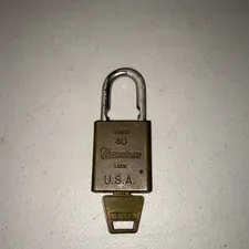 Vintage American Lock Company Series 40 USA Hardened Steel Padlock Series w/ Key