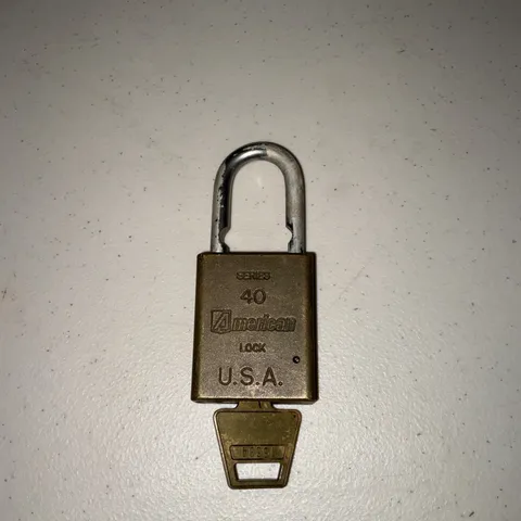 Vintage American Lock Company Series 40 USA Hardened Steel Padlock Series w/ Key