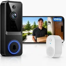 Doorbell Camera Wireless, 1080P Video Doorbell Camera Battery Powered