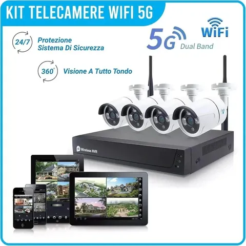 WIRELESS VIDEO SURVEILLANCE KIT FULL WIFI HD IP 4/8 CAMERAS NVR LAN REMOTE 5G