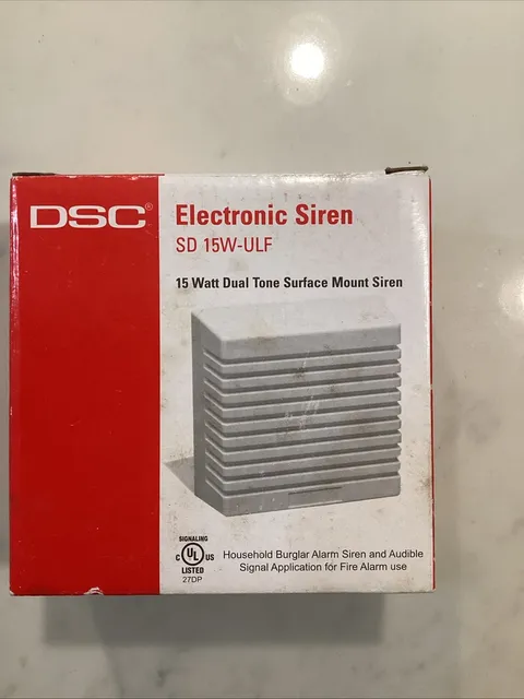 DSC Electronic Siren SD 15W-ULF 15 Watt Dual Tone Surface Mount New E27