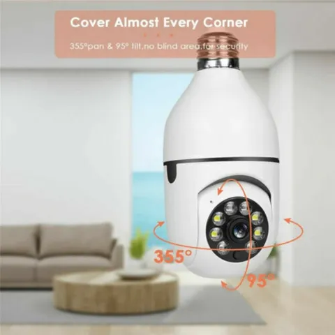 1080P HD Light Bulb Security Camera 360° Wireless WiFi Smart Home Security Pan T