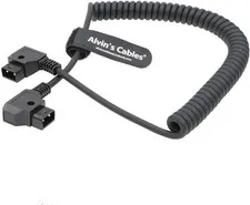 Alvins Cables DTap Male to Dtap Male Coiled Extension Cable DSLR Rig