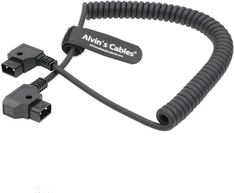 Alvins Cables DTap Male to Dtap Male Coiled Extension Cable DSLR Rig