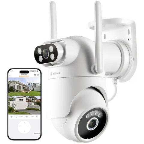 Home Security Camera System Wireless, Dual Lens 2K Outdoor Cameras
