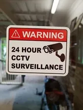 8 Pack Warning-Stickers-Security-camera-surveillance-CCTV-monitored alarm