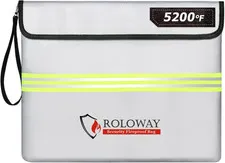 Fireproof Document Bag (14 X 11 Inch) with 5200℉ Upgraded Aluminum Foil Layer, F